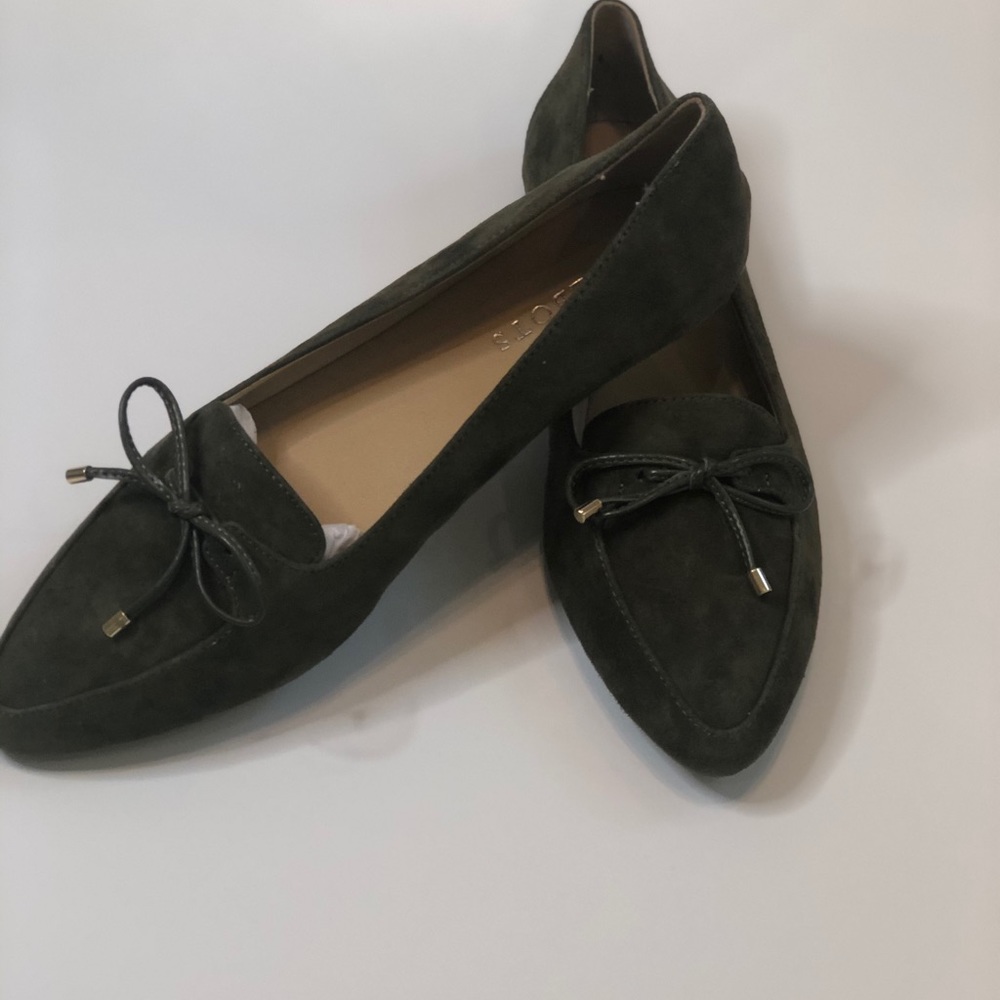 Green Suede flats